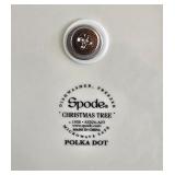 H - Spode Christmas Tree Entertaining Set with Bowls, Trays, Bell, Candleholders, Spoons, and Linen Napkins