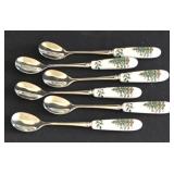 H - Spode Christmas Tree Entertaining Set with Bowls, Trays, Bell, Candleholders, Spoons, and Linen Napkins