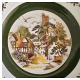 H - Set of 4 Vintage Wood & Sons Ascot Ironstone Service Plates 10.5 Inch England Alpine White