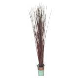 LR - Decorative Planter with Metal Vase, River Rocks, and Tall Natural Branches Display