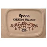 H - Spode Christmas Tree Gold Collection: Bread Basket, Teapot, Salt and Pepper Set in Original Boxes