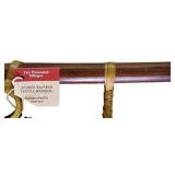 LR - Handcrafted India Patchwork Wall Hanging with Smoked Bamboo Hanger, 34x36 Inches