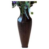 LR - Decorative Vase and Pillar Collection Including Metal, Clear Glass, and Tall Arrangements