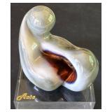 LR - Aria Hand Made Spain Modern Art Glass Sculpture with Acrylic Base