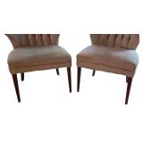 ML- BR - Set of 2 Pale Gray Tufted Accent Chairs