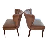 ML- BR - Set of 2 Pale Gray Tufted Accent Chairs