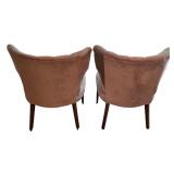 ML- BR - Set of 2 Pale Gray Tufted Accent Chairs