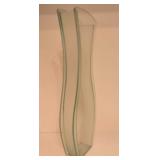 H - Modern Glass Vase, Artificial Orchid Floral Display, and Rectangular Art Glass Tray Set