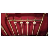 LL-BR3 - Pair of Brass Twin Bed Frames with Porcelain Accents