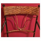 LL-BR3 - Wicker and Metal Accent Chair with Decorative Back