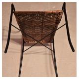 LL-BR3 - Wicker and Metal Accent Chair with Decorative Back