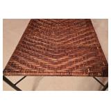 LL-BR3 - Wicker and Metal Accent Chair with Decorative Back
