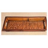 LL-BR3 - Set of 4 Woven Baskets and Wooden Tray Assorted Sizes