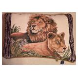 LLBR3 - Set of 3 Ashford Court Lion & Lioness Tapestry Accent Pillows