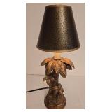 LL-BR3 - Framed Palm Tree Art Prints and Palm Tree Table Lamp Set