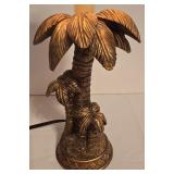 LL-BR3 - Framed Palm Tree Art Prints and Palm Tree Table Lamp Set