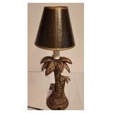 LL-BR3 - Framed Palm Tree Art Prints and Palm Tree Table Lamp Set