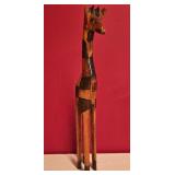 LL-BR3 - African Giraffe Sculpture, Zebra Mask, and Set of 3 Framed Wildlife Prints