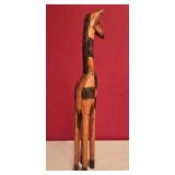 LL-BR3 - African Giraffe Sculpture, Zebra Mask, and Set of 3 Framed Wildlife Prints