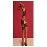 LL-BR3 - African Giraffe Sculpture, Zebra Mask, and Set of 3 Framed Wildlife Prints