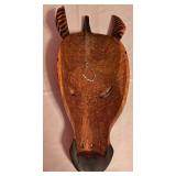 LL-BR3 - African Giraffe Sculpture, Zebra Mask, and Set of 3 Framed Wildlife Prints