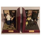 LL-BR3 - Norman Rockwell Gallery Collection Bookends - Before the Shot and Marriage License