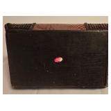 LL-BR3 - Decorative Set: Faux Floral Arrangement in Textured Trunk and Small Woven Accent Trunk