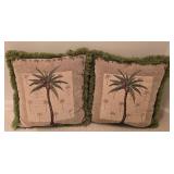LL-BR3 - Decorative Lamp with Shade and Set of 2 Palm Tree Pillows
