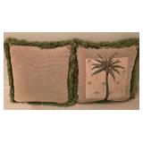 LL-BR3 - Decorative Lamp with Shade and Set of 2 Palm Tree Pillows