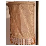 LL-BR3 - Vintage Hanging Table Lamp with Ornate Stand and Beaded Shade