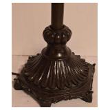 LL-BR3 - Vintage Hanging Table Lamp with Ornate Stand and Beaded Shade