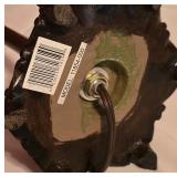 LL-BR3 - Vintage Hanging Table Lamp with Ornate Stand and Beaded Shade