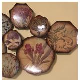 LL-BR2 - 22" x 36" Decorative Metal Wall Art with Botanical Plates