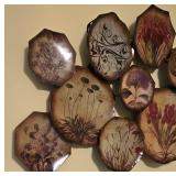 LL-BR2 - 22" x 36" Decorative Metal Wall Art with Botanical Plates
