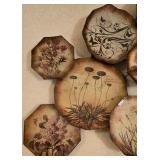 LL-BR2 - 22" x 36" Decorative Metal Wall Art with Botanical Plates