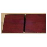 LL-BR2 - Pair of Red Wood Nightstands with Drawer and Cabinet Storage