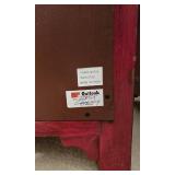 LL-BR2 - Pair of Red Wood Nightstands with Drawer and Cabinet Storage