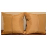 LL-BR2 - Set of 4 Decorative Throw Pillows: 2 Gold Thro by Marlo Lorenz and 2 Gray & Yellow Patterned Pillows