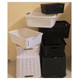 LL-BR2 - Set of 8 Storage Bins and Baskets Assorted Sizes Plastic Room Essentials BranQ