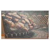 LL-FR - Signed Ferrante Framed Garden Landscape Painting