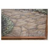 LL-FR - Signed Ferrante Framed Garden Landscape Painting
