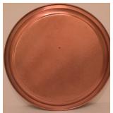 H - Copper Glass Carafe Set with Warmer and Ornate 12.25 Inch Serving Tray