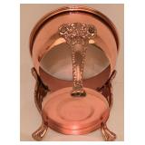 H - Copper Glass Carafe Set with Warmer and Ornate 12.25 Inch Serving Tray