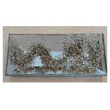 O - Lucio 16" x 33" Mirrored Tray with Faux Foliage Wall Decor Set