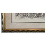 O - Hand-Painted Framed Curacao Cityscape Artwork