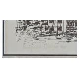 O - Hand-Painted Framed Curacao Cityscape Artwork