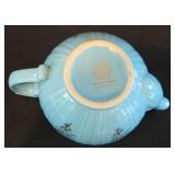 H - Vintage Pearl China Co. 3-Piece Hand Decorated Blue Tea Set with 22Kt Gold Trim