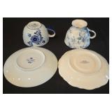 H - Set of 6 Vintage Porcelain Tea Cups and Saucers Assorted Floral Patterns