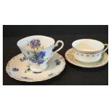 H - Set of 6 Vintage Porcelain Tea Cups and Saucers Assorted Floral Patterns