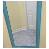O - Large Wall Mirror with Teal Frame 31.5 x 65 Inches
